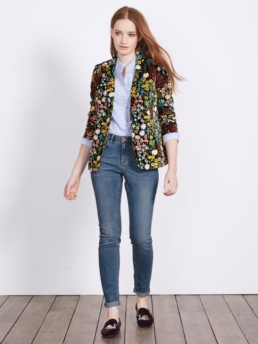NWOT BODEN Velvet Emilia Blazer size 8 fantastic looking design - Picture 5 of 16